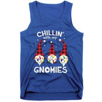 Chillin With My Gnomies Funny Gnome Christmas Pamajas Family Cute Tank Top