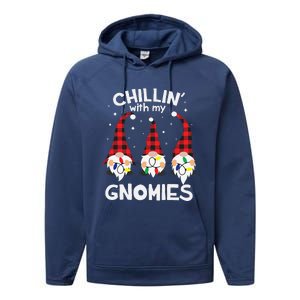 Chillin With My Gnomies Funny Gnome Christmas Pamajas Family Cute Performance Fleece Hoodie