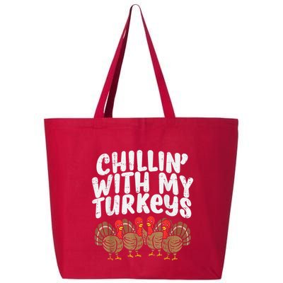 Chillin With My Turkeys Thanksgiving Family 25L Jumbo Tote