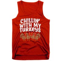 Chillin With My Turkeys Thanksgiving Family Tank Top