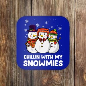 Chillin With My Snowmies Christmas Friends Winter Snow Cute Gift Coaster