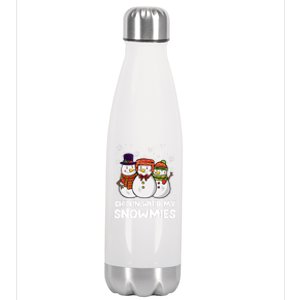 Chillin With My Snowmies Christmas Friends Winter Snow Cute Gift Stainless Steel Insulated Water Bottle