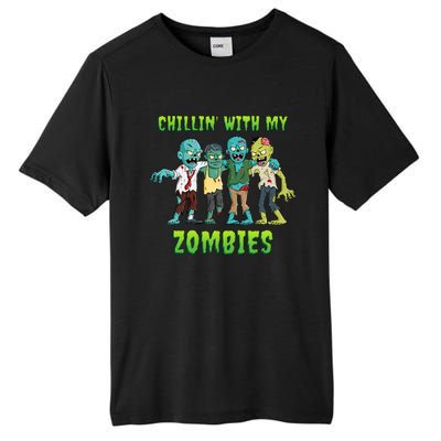 Chillin With My Zombies Halloween Tall Fusion ChromaSoft Performance T-Shirt