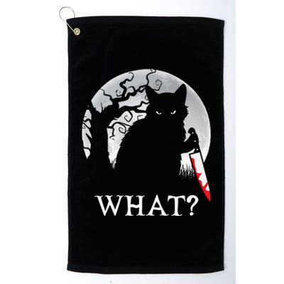 Cat What Murderous Black Cat With Knife Halloween Costume Platinum Collection Golf Towel