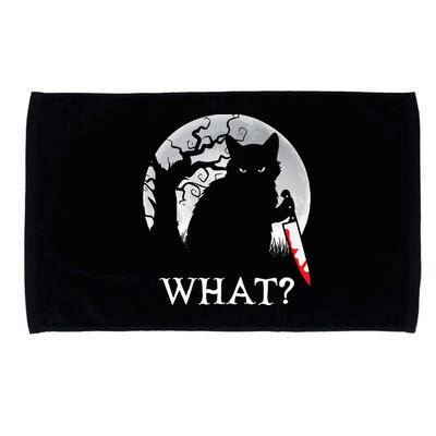 Cat What Murderous Black Cat With Knife Halloween Costume Microfiber Hand Towel