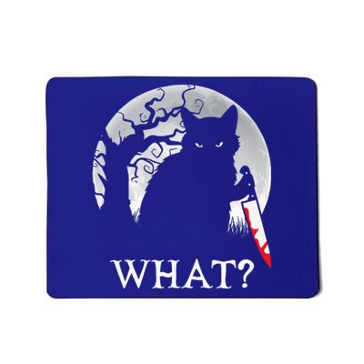 Cat What Murderous Black Cat With Knife Halloween Costume Mousepad