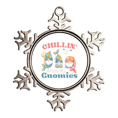 Chillin With My Gnomies Ocean Mermaid Gnomes Gift Metallic Star Ornament