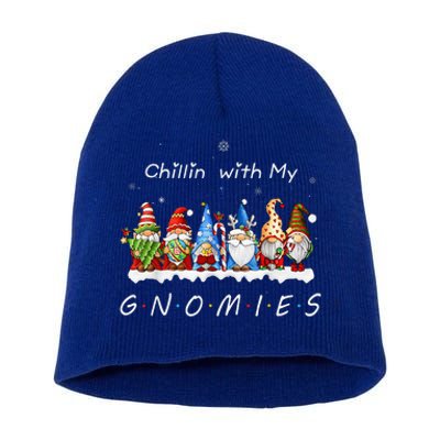 Chillin With My Gnomies Funny Gnome Christmas Pamajas Family Short Acrylic Beanie