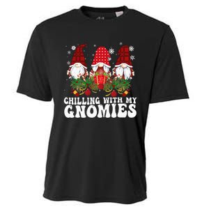 Chillin With My Gnomies Plaid Christmas Santa Gnomes Xmas Cooling Performance Crew T-Shirt