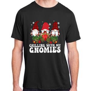 Chillin With My Gnomies Plaid Christmas Santa Gnomes Xmas Adult ChromaSoft Performance T-Shirt