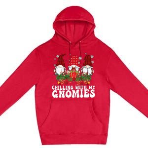 Chillin With My Gnomies Plaid Christmas Santa Gnomes Xmas Premium Pullover Hoodie