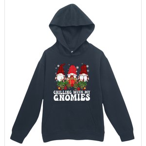 Chillin With My Gnomies Plaid Christmas Santa Gnomes Xmas Urban Pullover Hoodie