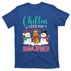 Chillin With My Snowmies Golden Santa Christmas Tree Gift T-Shirt