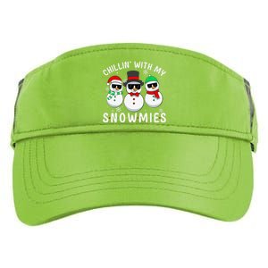 Chillin With My Snowmies Snowman Christmas Pajama Adult Drive Performance Visor