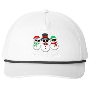 Chillin With My Snowmies Snowman Christmas Pajama Snapback Five-Panel Rope Hat