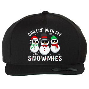 Chillin With My Snowmies Snowman Christmas Pajama Wool Snapback Cap