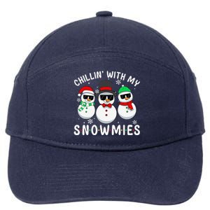 Chillin With My Snowmies Snowman Christmas Pajama 7-Panel Snapback Hat