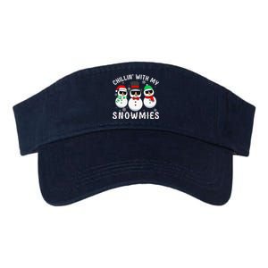 Chillin With My Snowmies Snowman Christmas Pajama Valucap Bio-Washed Visor