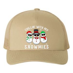 Chillin With My Snowmies Snowman Christmas Pajama Yupoong Adult 5-Panel Trucker Hat