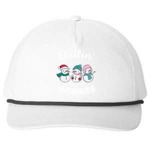 Chillin With My Snowmie Christmas Snow Teacher Snow Cool Gift Snapback Five-Panel Rope Hat