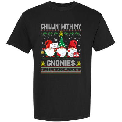 Chillin With My Gnomies Matching Family Christmas Pjs Gnome Garment-Dyed Heavyweight T-Shirt