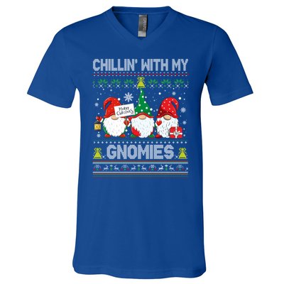 Chillin With My Gnomies Matching Family Christmas Pjs Gnome V-Neck T-Shirt