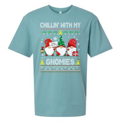 Chillin With My Gnomies Matching Family Christmas Pjs Gnome Sueded Cloud Jersey T-Shirt