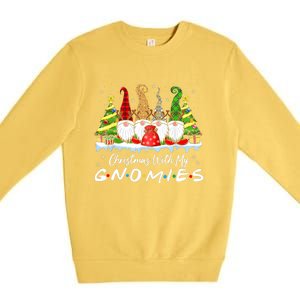 Christmas With My Gnomies Merry Christmas Buffalo Plaid Premium Crewneck Sweatshirt