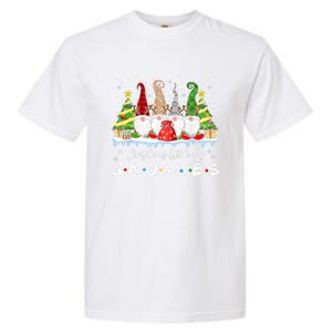 Christmas With My Gnomies Merry Christmas Buffalo Plaid Garment-Dyed Heavyweight T-Shirt