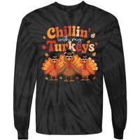 Chillin With My Turkeys Thanksgiving Family Matching Tie-Dye Long Sleeve Shirt