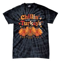 Chillin With My Turkeys Thanksgiving Family Matching Tie-Dye T-Shirt