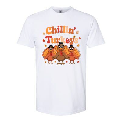 Chillin With My Turkeys Thanksgiving Family Matching Softstyle CVC T-Shirt