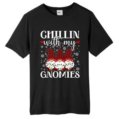 Chillin With My Gnomies Red Plaid Christmas Gnome Novelty Gift Tall Fusion ChromaSoft Performance T-Shirt