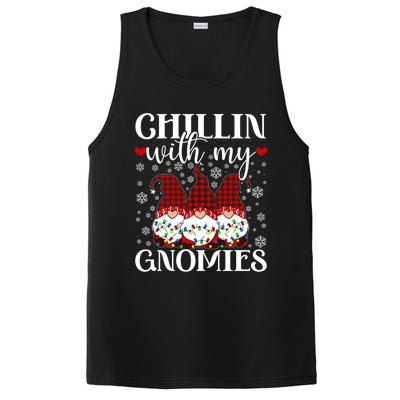 Chillin With My Gnomies Red Plaid Christmas Gnome Novelty Gift PosiCharge Competitor Tank