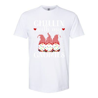 Chillin With My Gnomies Red Plaid Christmas Gnome Novelty Gift Softstyle CVC T-Shirt