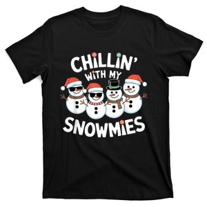 Chillin’ With My Snowmies Funny Christmas Snowman T-Shirt