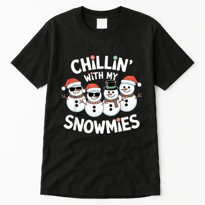 Chillin’ With My Snowmies Funny Christmas Snowman Tall T-Shirt