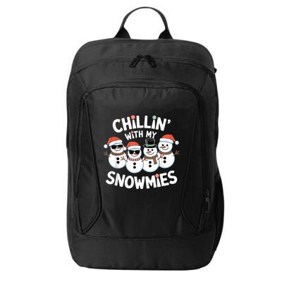 Chillin’ With My Snowmies Funny Christmas Snowman City Backpack