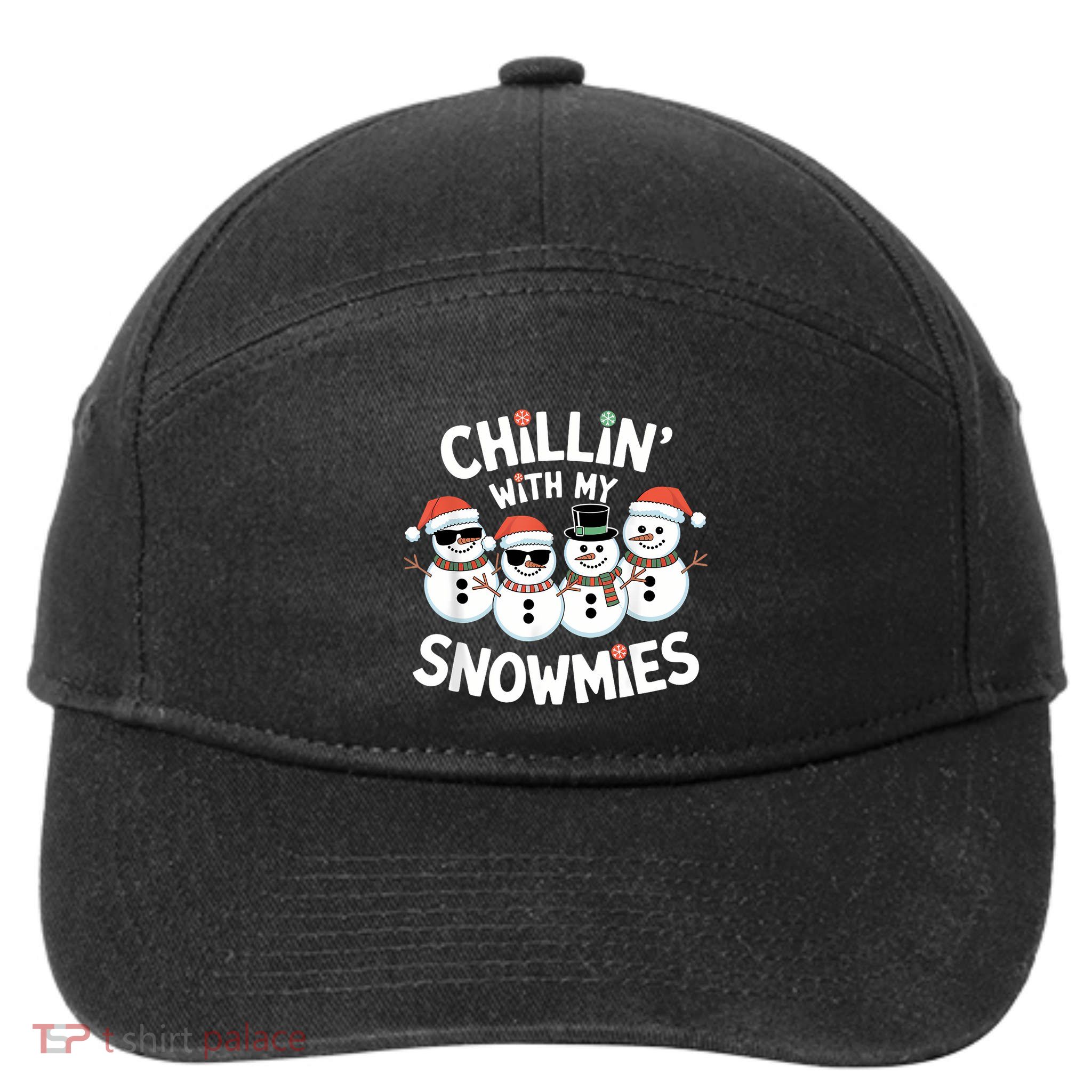 Chillin’ With My Snowmies Funny Christmas Snowman 7-Panel Snapback Hat