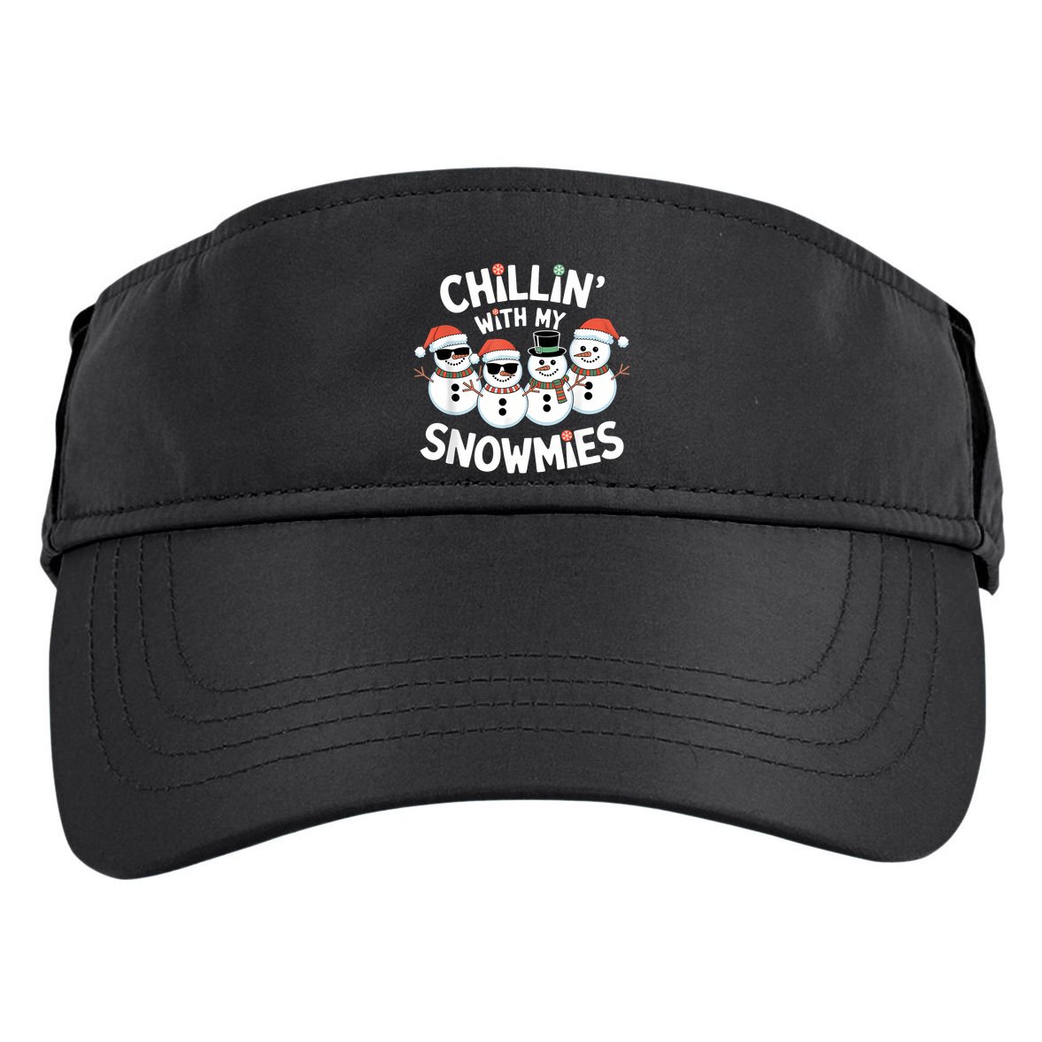Chillin’ With My Snowmies Funny Christmas Snowman Adult Drive Performance Visor