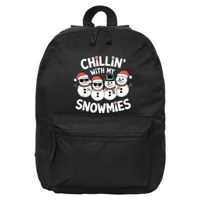 Chillin’ With My Snowmies Funny Christmas Snowman 16 in Basic Backpack
