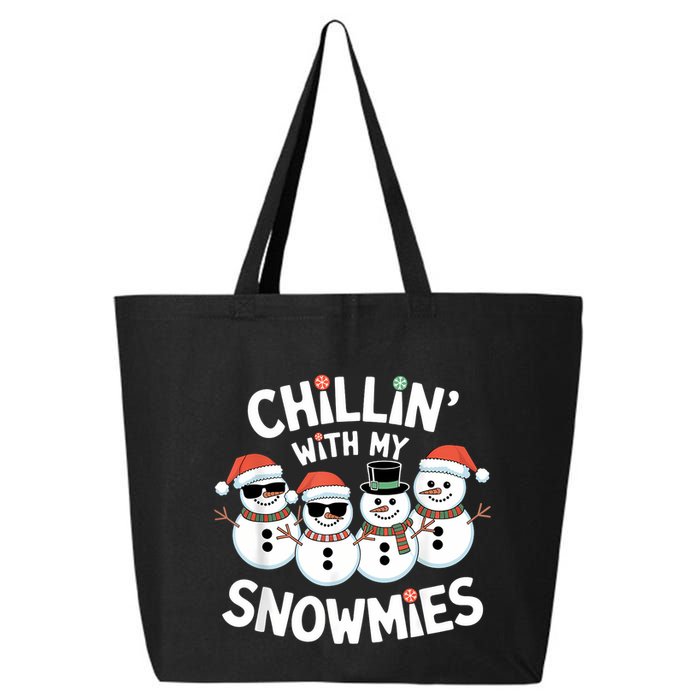 Chillin’ With My Snowmies Funny Christmas Snowman 25L Jumbo Tote