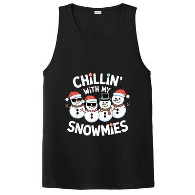 Chillin’ With My Snowmies Funny Christmas Snowman PosiCharge Competitor Tank