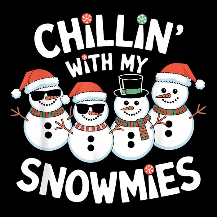 Chillin’ With My Snowmies Funny Christmas Snowman Short Acrylic Beanie