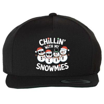 Chillin’ With My Snowmies Funny Christmas Snowman Wool Snapback Cap