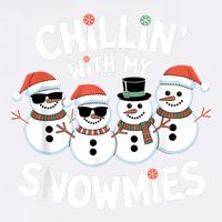 Chillin’ With My Snowmies Funny Christmas Snowman Garment-Dyed Sweatshirt