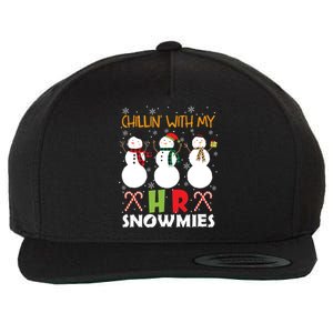 Chillin With My Hr Ager Snowmies Xmas Hu Resource Gift Wool Snapback Cap