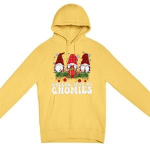 Chillin With My Gnomies Plaid Christmas Santa Gnomes Xmas Premium Pullover Hoodie