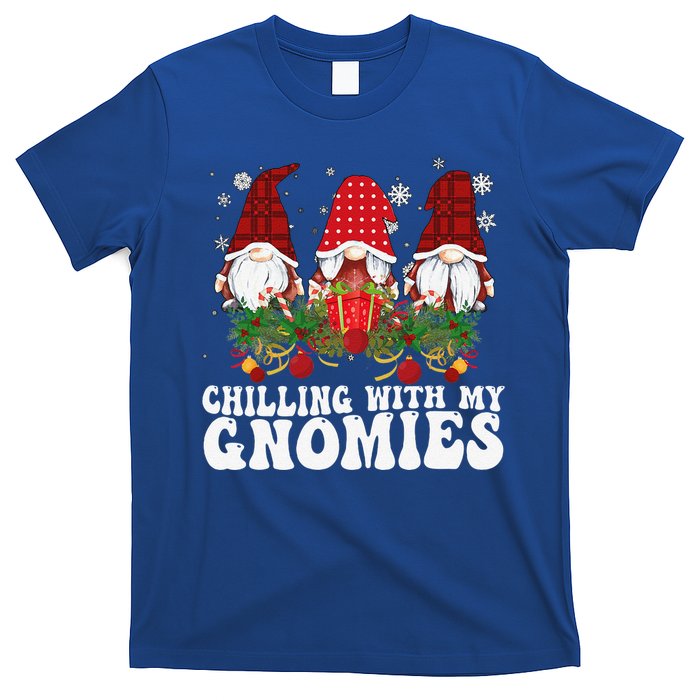 Chillin With My Gnomies Plaid Christmas Santa Gnomes Xmas T-Shirt