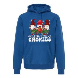 Chillin With My Gnomies Plaid Christmas Santa Gnomes Xmas Premium Hoodie